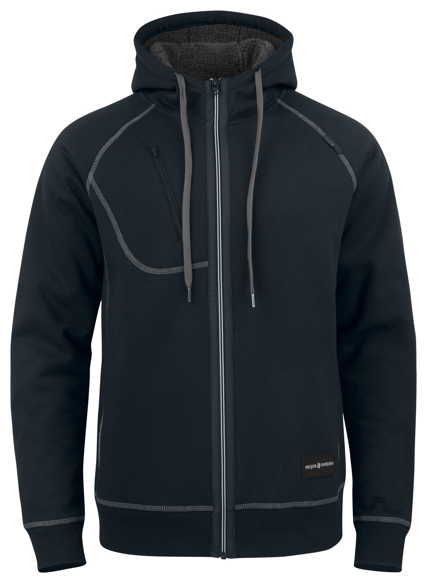 ProJob - 2130 Dickere Kapuzen Sweatshirt-Jacke mit Kontrastnähten