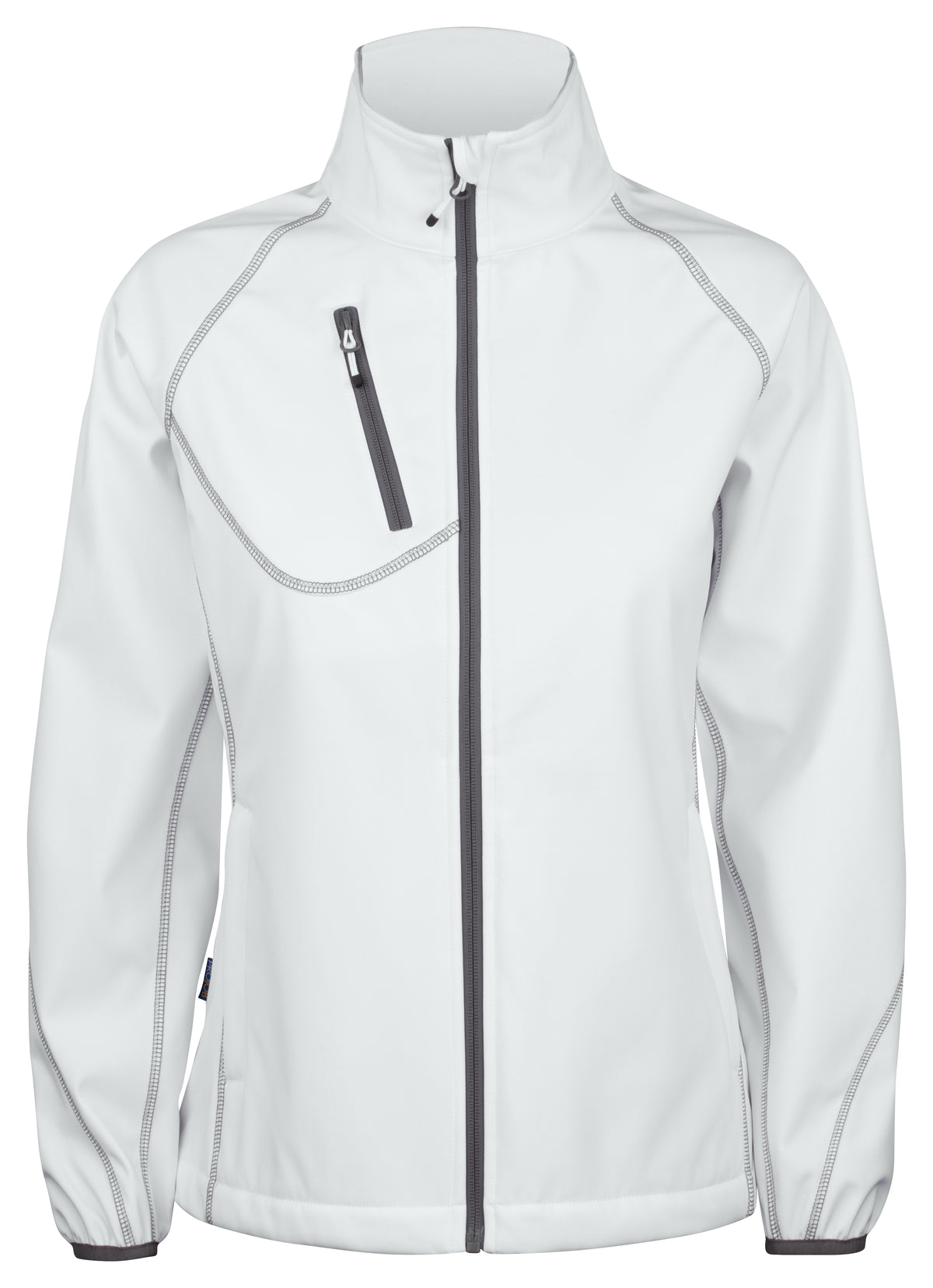 ProJob 2423 Damen Softshell Jacke mit Kontrastelementen Weiss, Vorderansicht