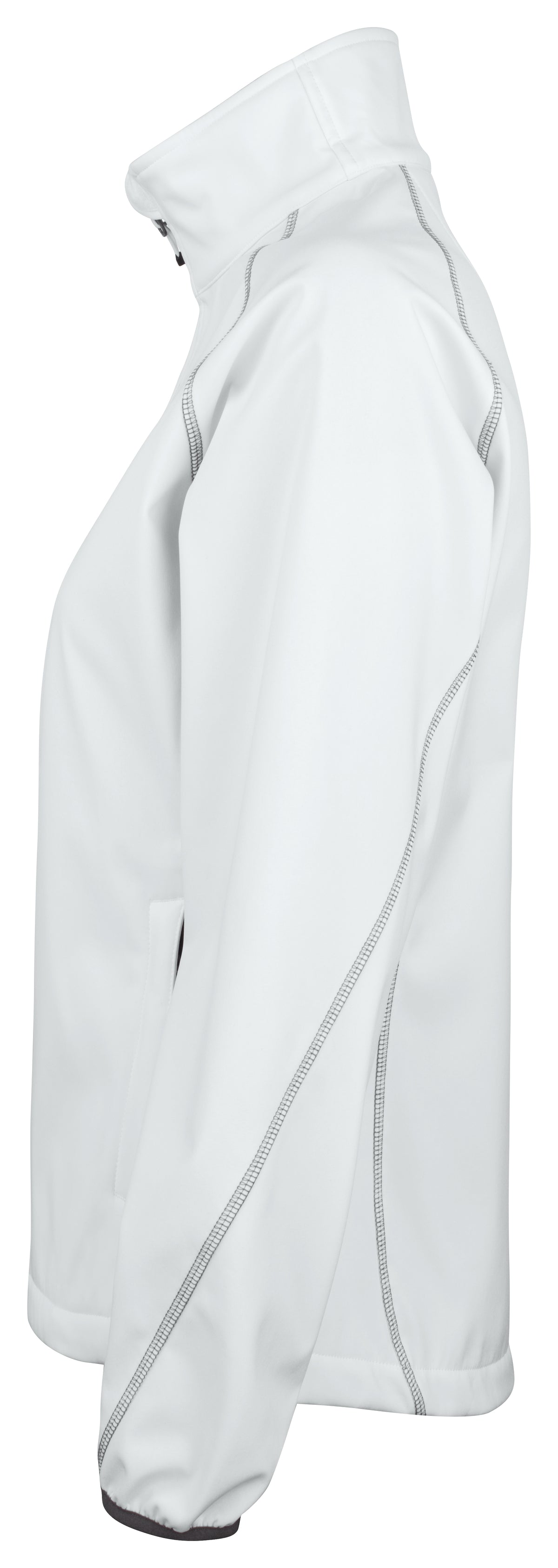 ProJob 2423 Damen Softshell Jacke mit Kontrastelementen Weiss, Seitenansicht links
