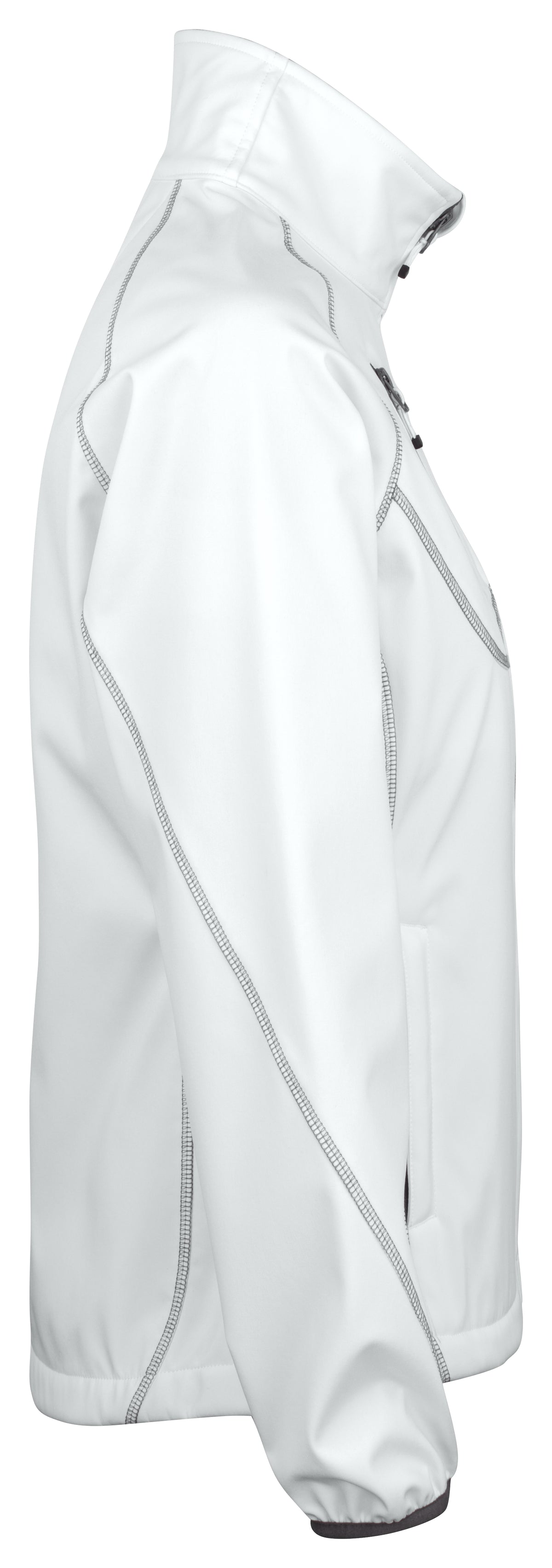 ProJob 2423 Damen Softshell Jacke mit Kontrastelementen Weiss, Seitenansicht rechts