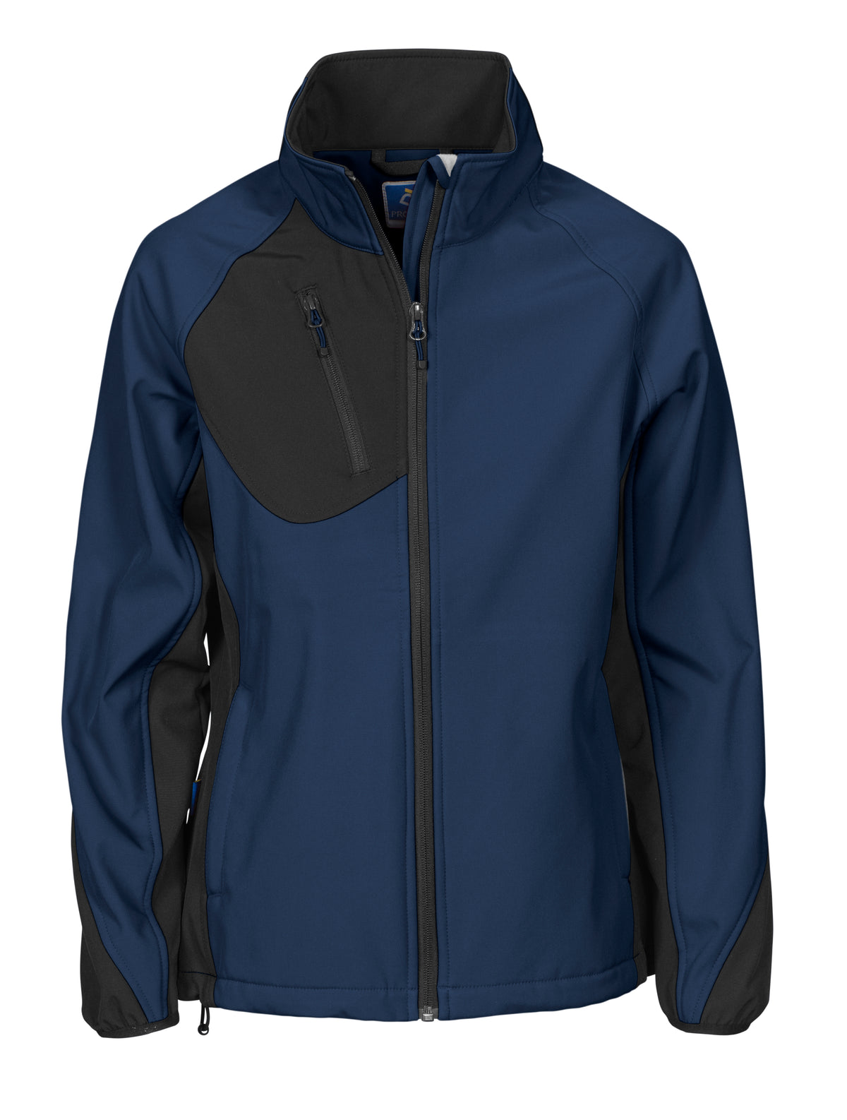 ProJob 2423 Damen Softshell Jacke mit Kontrastelementen Marine, Vorderansicht