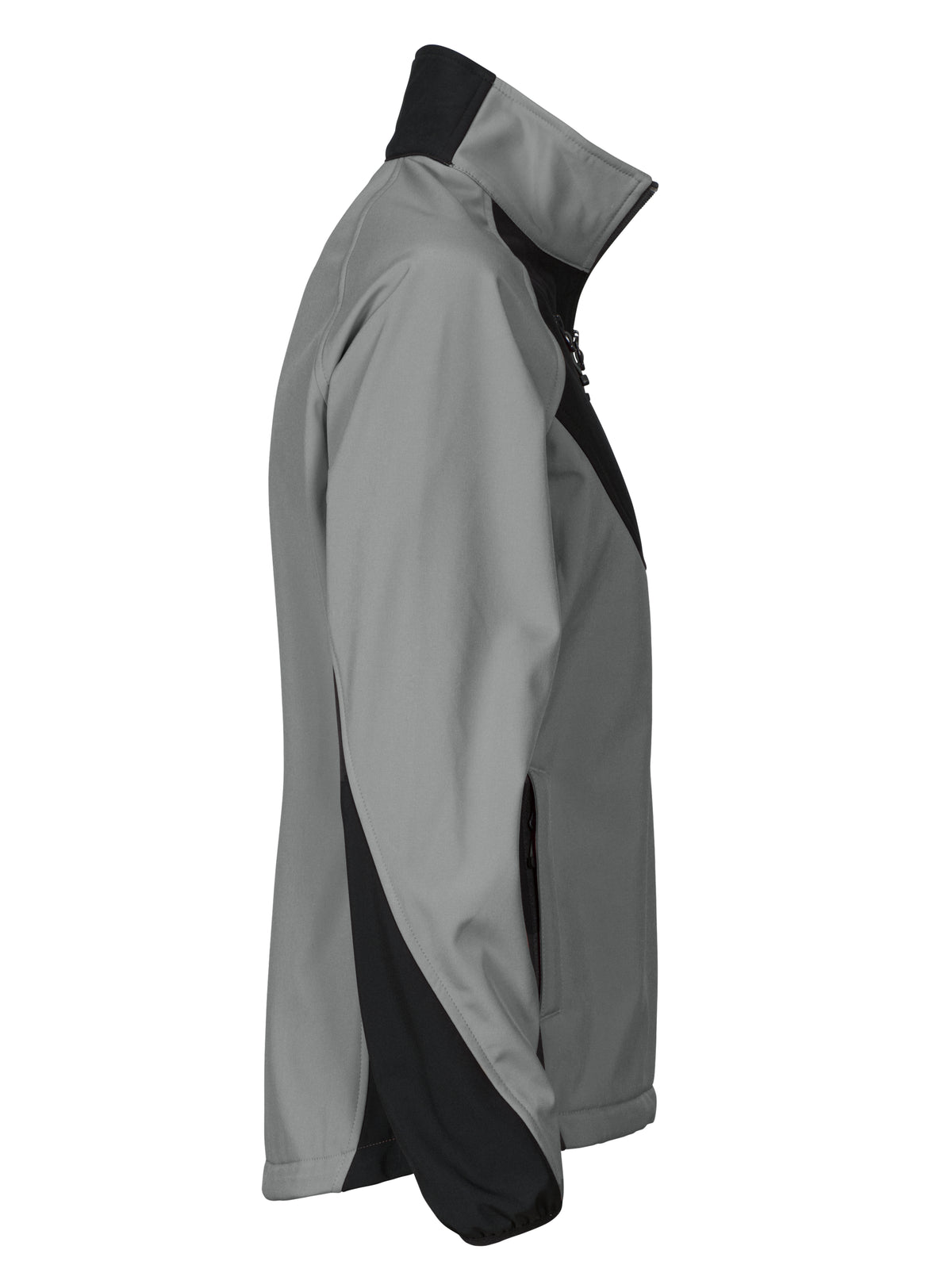 ProJob 2423 Damen Softshell Jacke mit Kontrastelementen Steingrau, Seitenansicht rechts