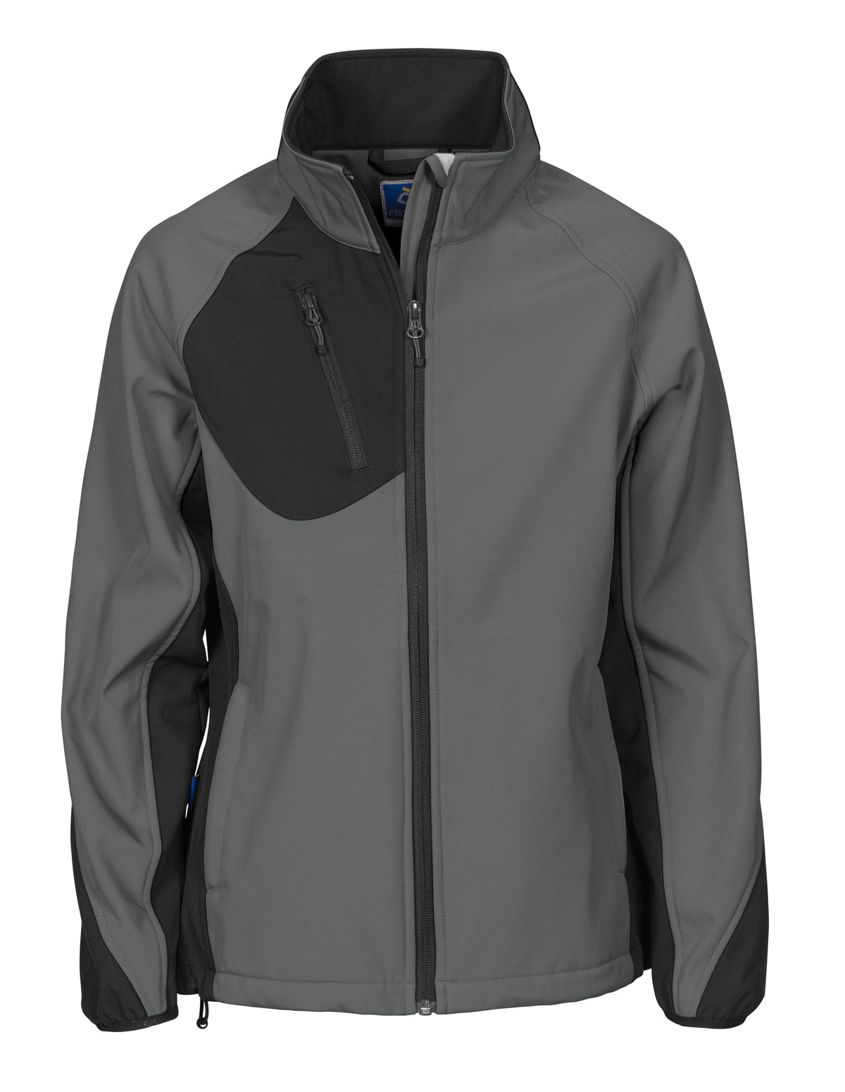 ProJob 2423 Damen Softshell Jacke mit Kontrastelementen Grau, Vorderansicht