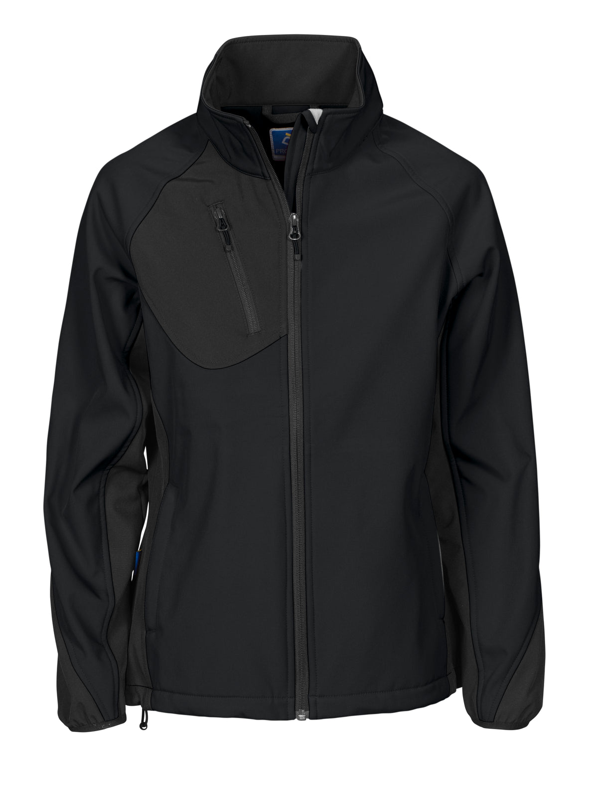 ProJob 2423 Damen Softshell Jacke mit Kontrastelementen Schwarz, Vorderansicht
