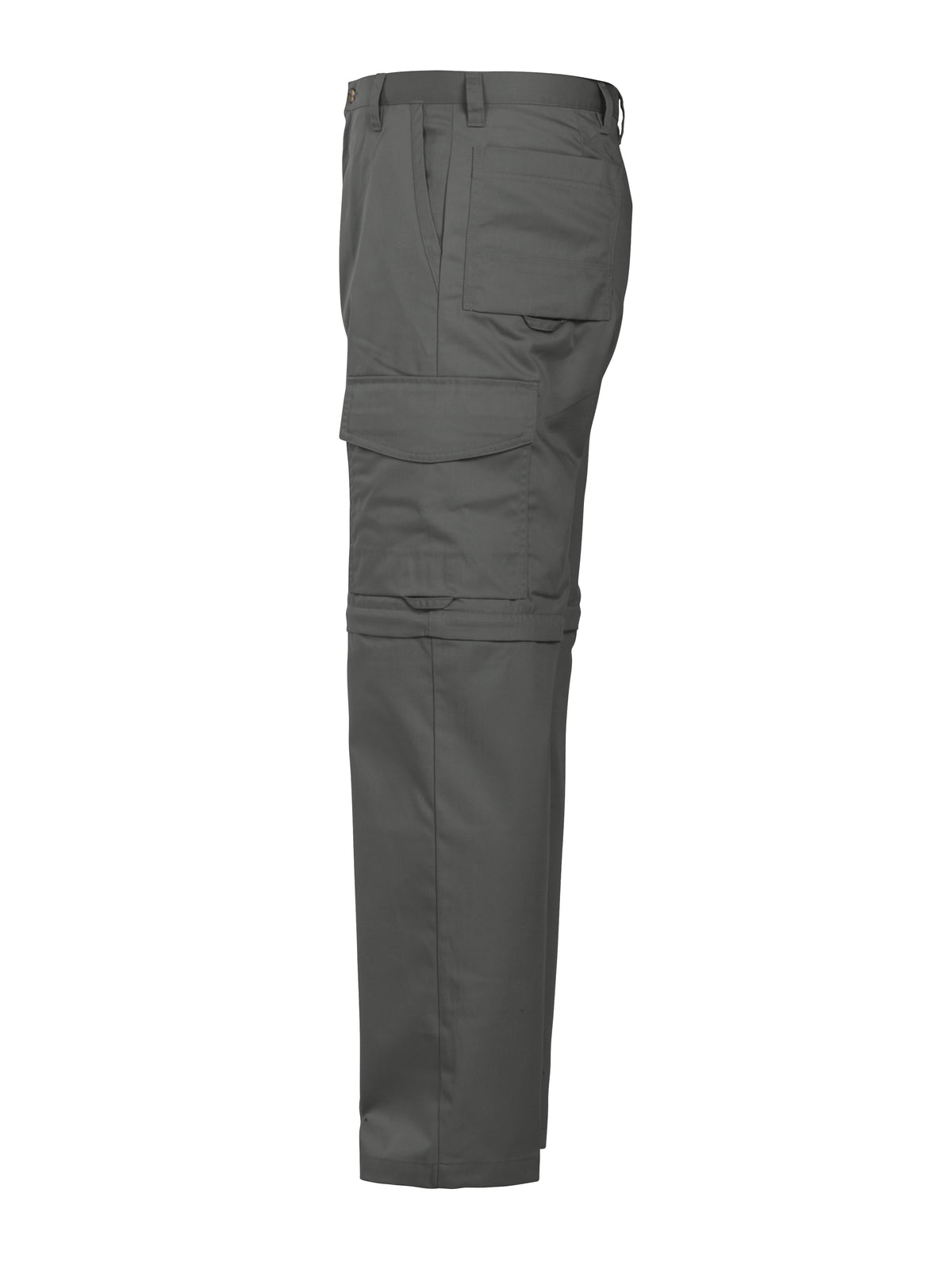 ProJob 2502 Zip Off Arbeitshose Gerader Schnitt Steingrau, Seitenansicht links