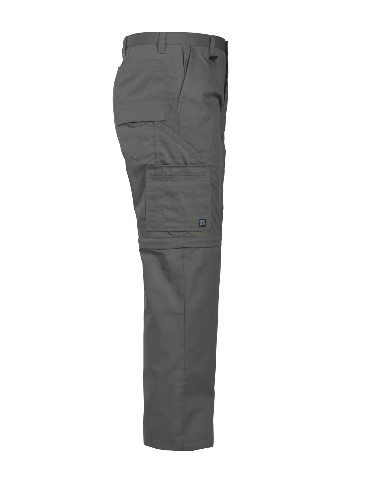 ProJob 2502 Zip Off Arbeitshose Gerader Schnitt Steingrau, Seitenansicht rechts