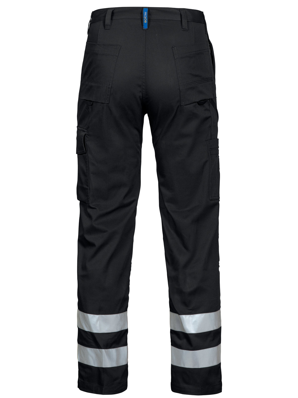 ProJob 2517 Arbeitshose mit Reflektoren Gerader Schnitt Schwarz, Rückansicht