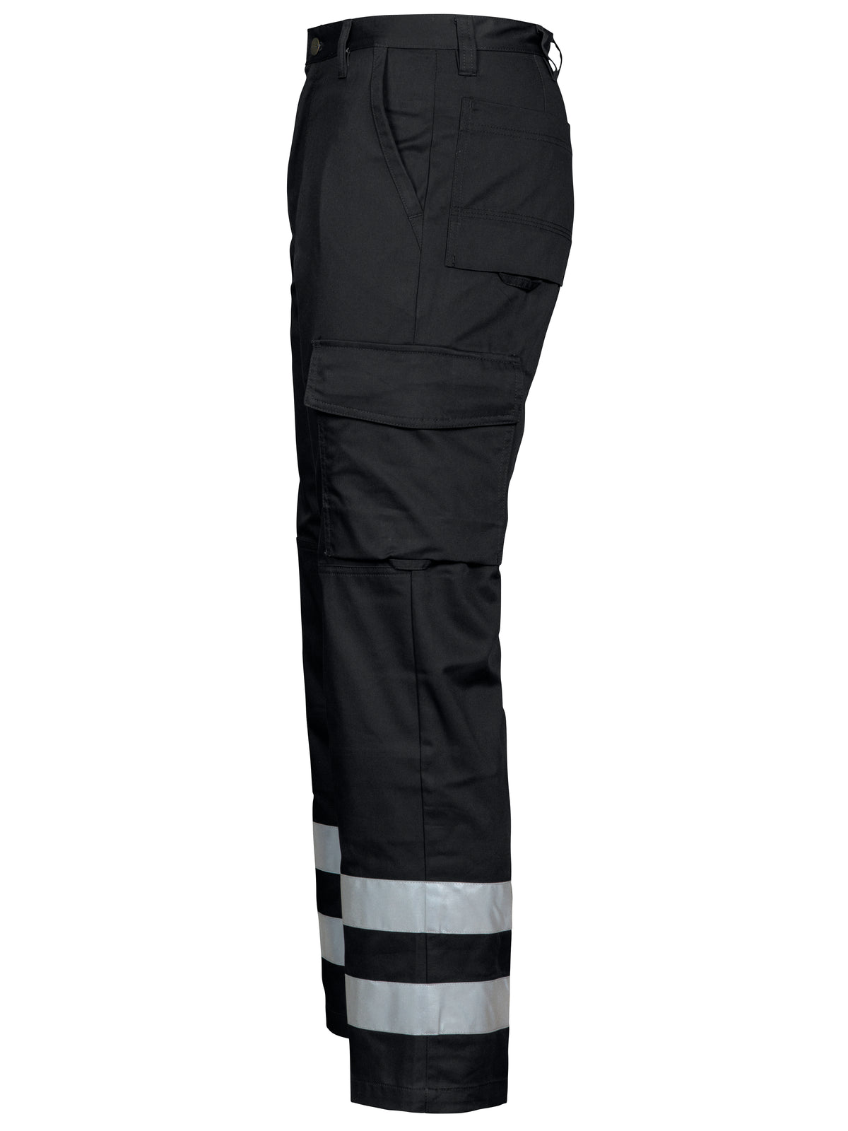 ProJob 2517 Arbeitshose mit Reflektoren Gerader Schnitt Schwarz, Seitenansicht links