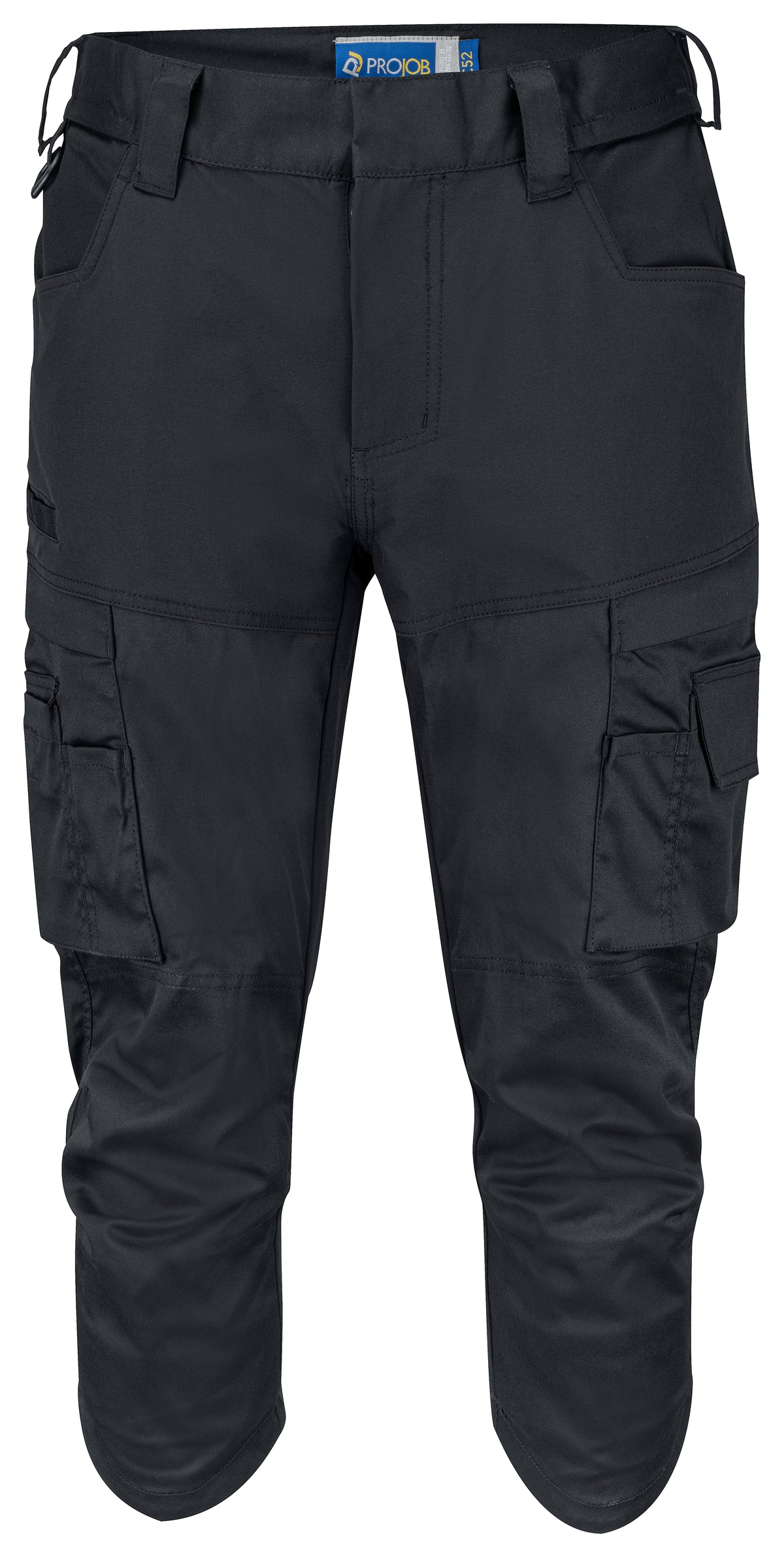 ProJob 2554 3/4 Arbeitshose Polyvalent Stretch Slim Fit Schwarz, Vorderansicht