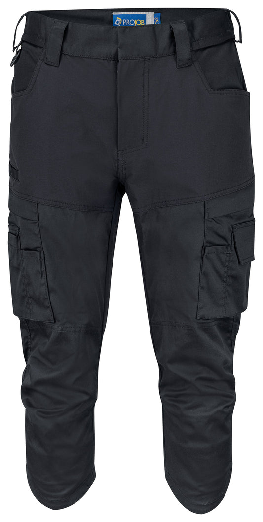 ProJob 2554 3/4 Arbeitshose Polyvalent Stretch Slim Fit Schwarz, Vorderansicht