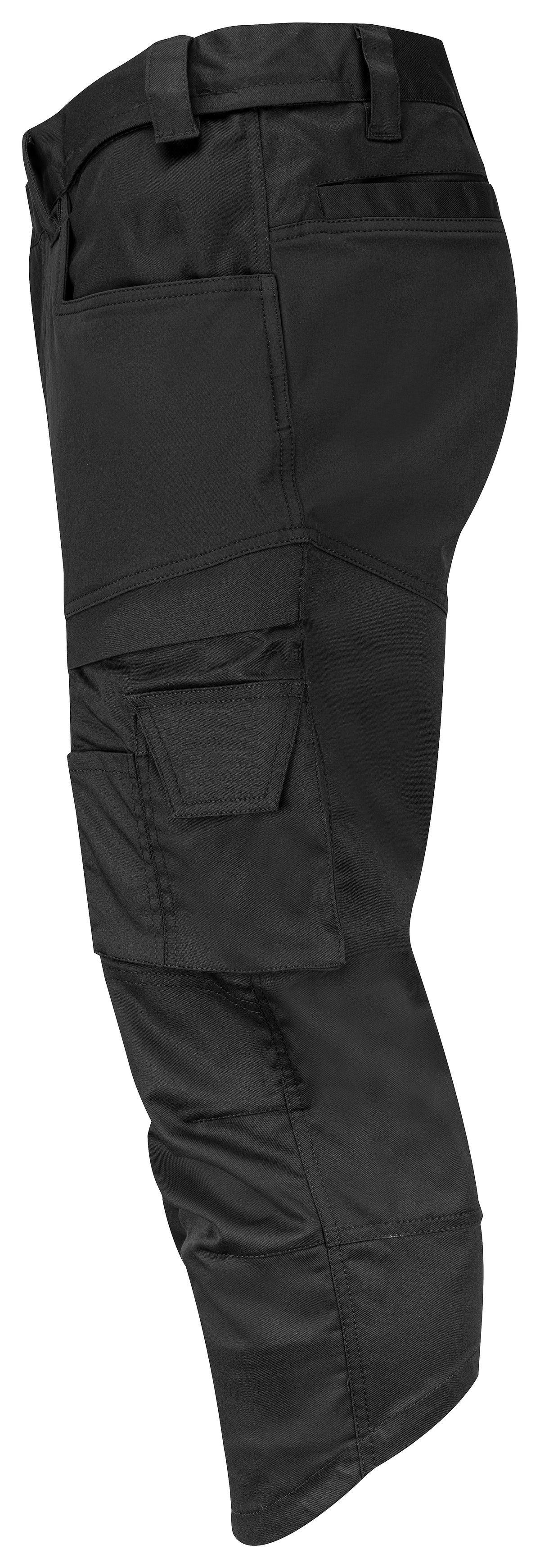 ProJob 2554 3/4 Arbeitshose Polyvalent Stretch Slim Fit Schwarz, Seitenansicht links