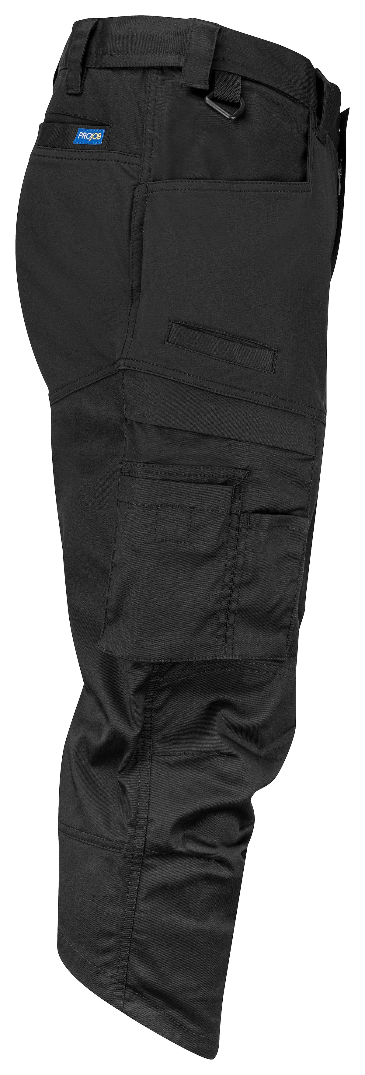 ProJob 2554 3/4 Arbeitshose Polyvalent Stretch Slim Fit Schwarz, Seitenansicht rechts