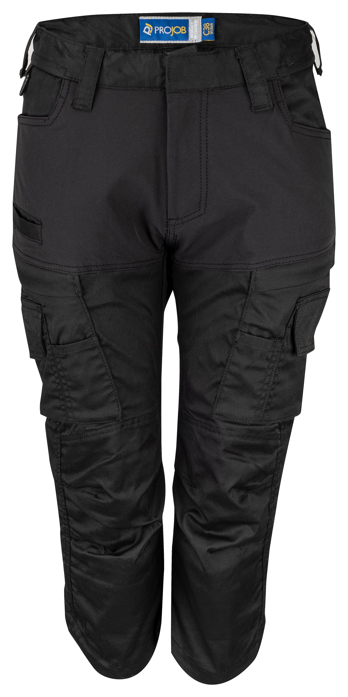 ProJob 2556 Damen 3/4 Arbeitshose Stretch Schwarz, Vorderansicht