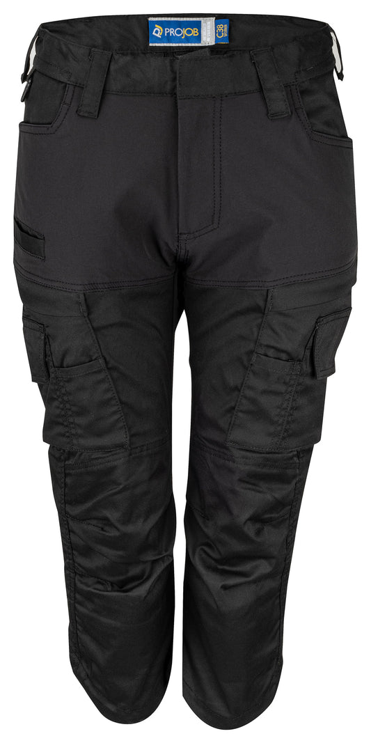 ProJob 2556 Damen 3/4 Arbeitshose Stretch Schwarz, Vorderansicht