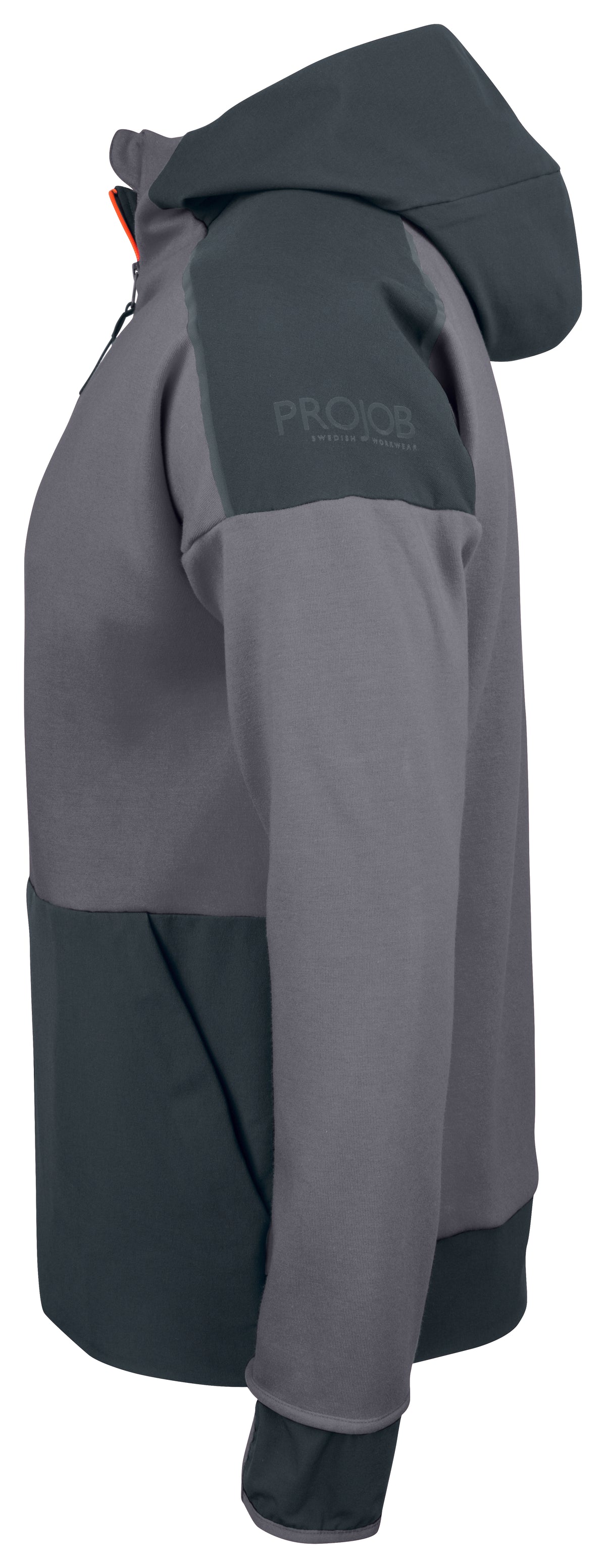 ProJob 3120 Kapuzenjacke mit Elastischen Softshell Elementen Grau, Seitenansicht links