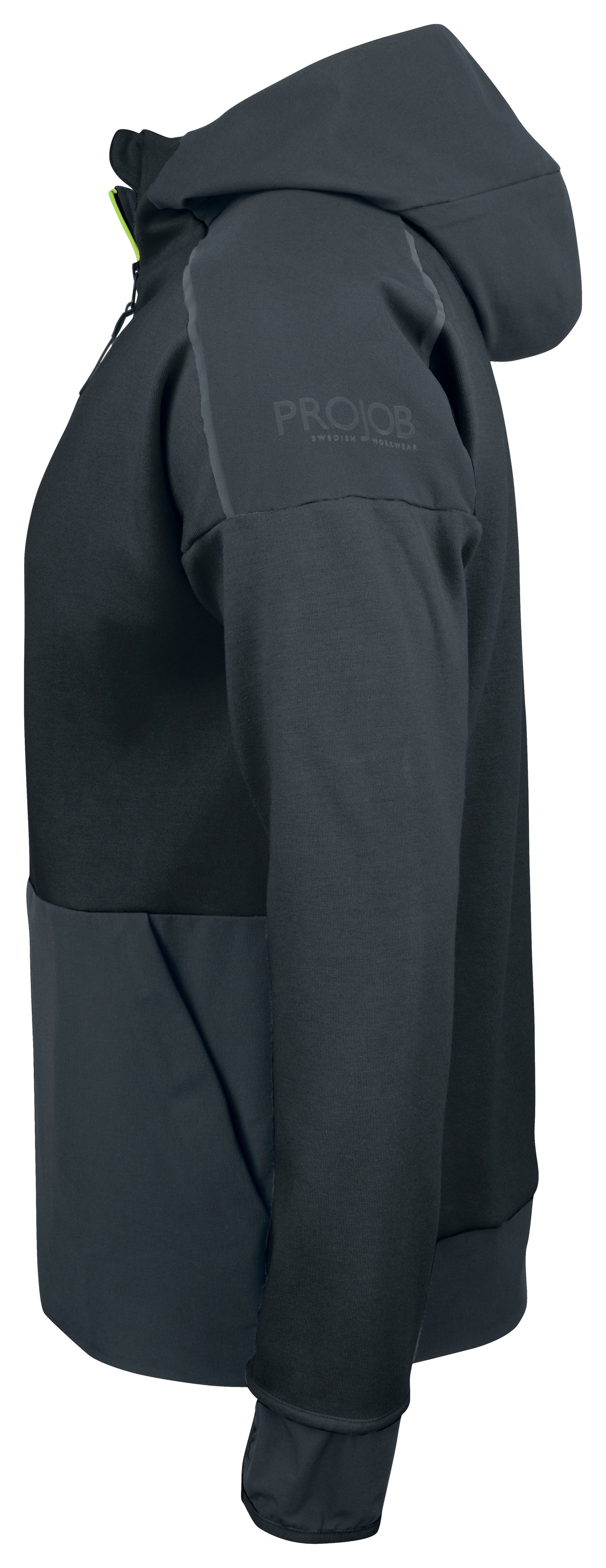 ProJob 3120 Kapuzenjacke mit Elastischen Softshell Elementen Schwarz, Seitenansicht links