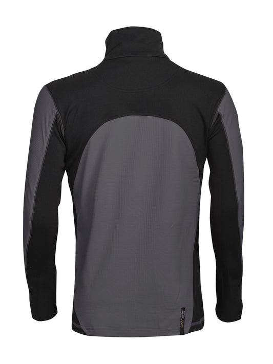 ProJob 3306 Microfleece Sweat in Ripstop Optik mit Kontrast Grau, Rückansicht
