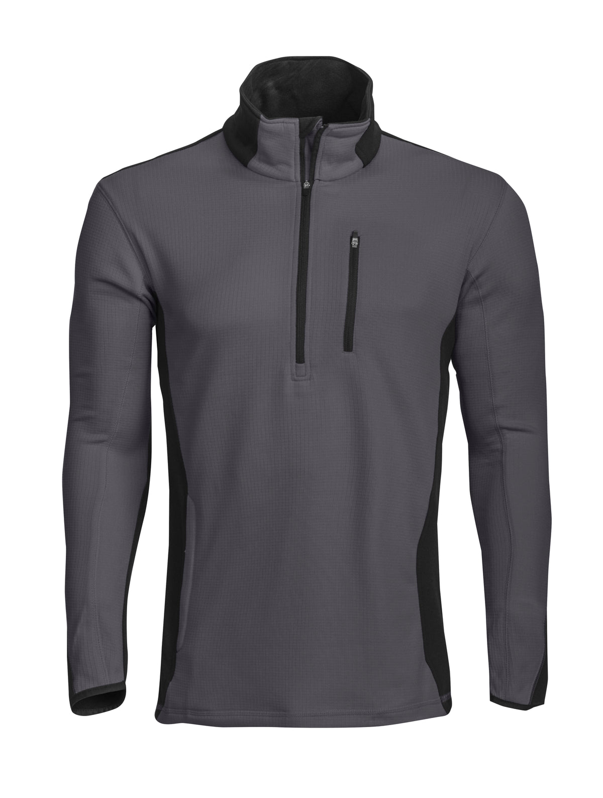 ProJob 3306 Microfleece Sweat in Ripstop Optik mit Kontrast Grau, Vorderansicht