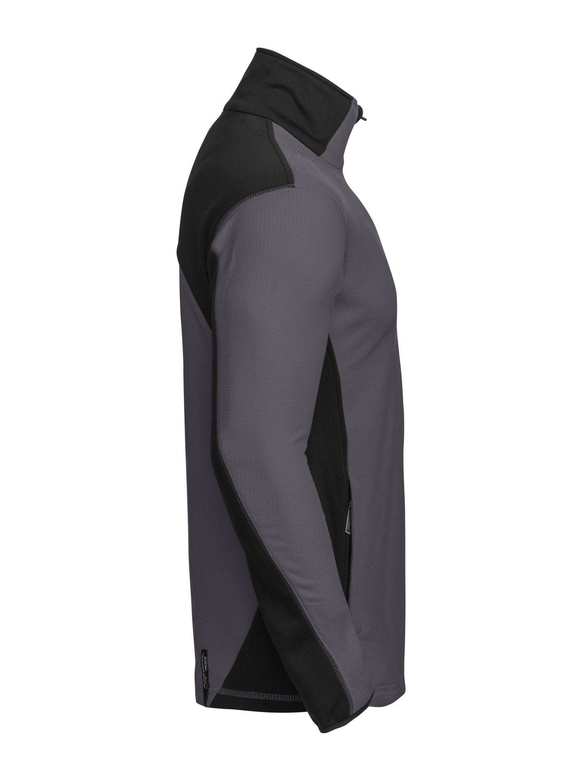 ProJob 3306 Microfleece Sweat in Ripstop Optik mit Kontrast Grau, Seitenansicht rechts