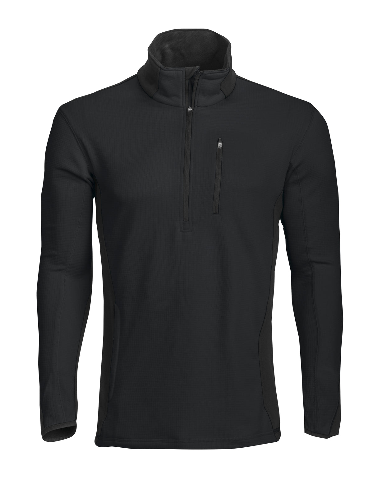 ProJob 3306 Microfleece Sweat in Ripstop Optik mit Kontrast Schwarz, Vorderansicht