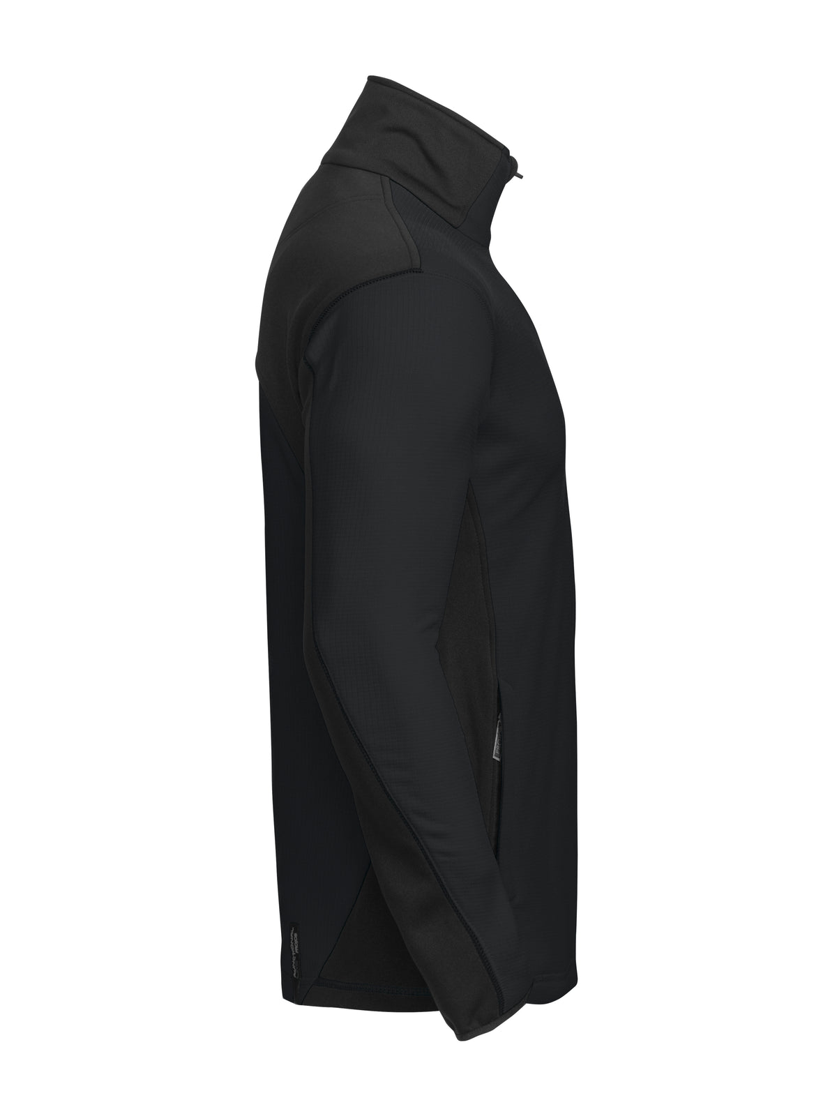 ProJob 3306 Microfleece Sweat in Ripstop Optik mit Kontrast Schwarz, Seitenansicht rechts