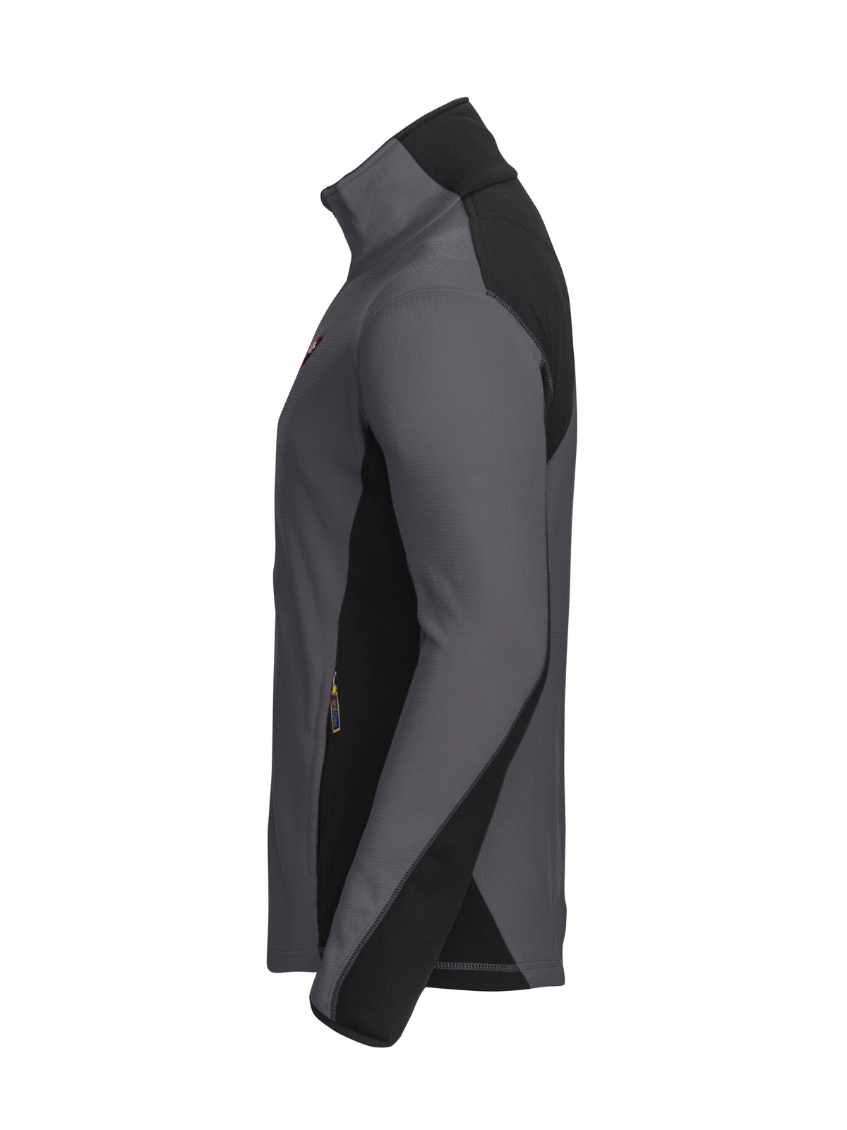 ProJob 3307 Microfleece Jacke in Ripstop Optik Grau, Seitenansicht links