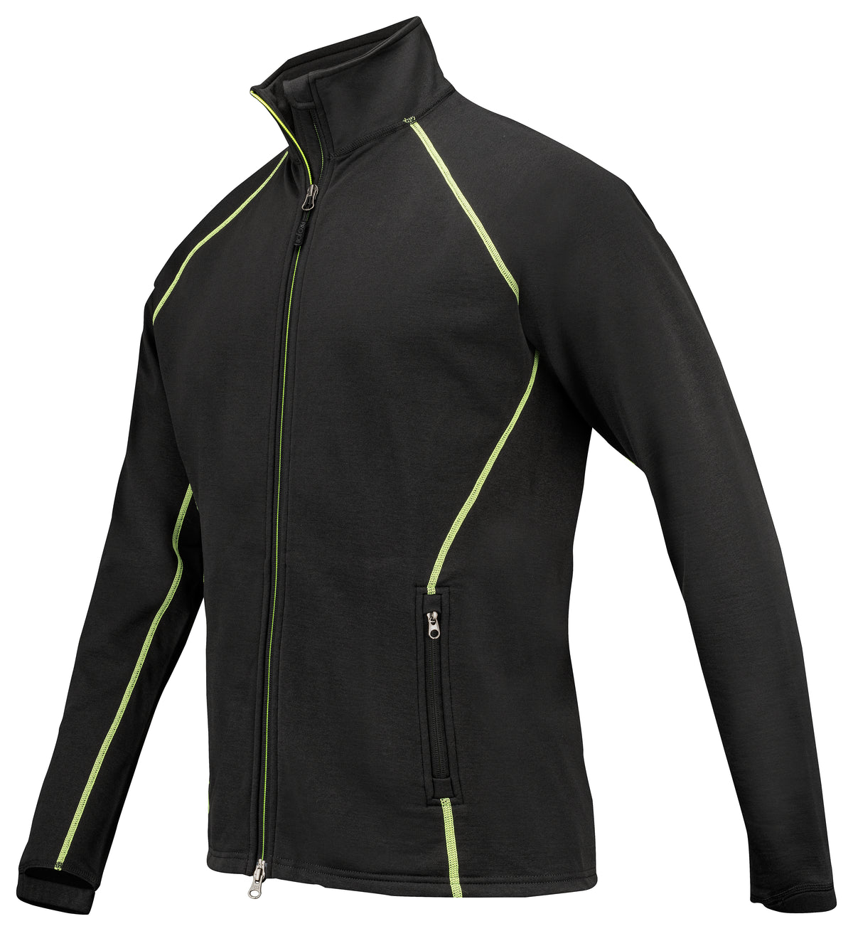 ProJob 3317 Funktionaler Microfleece Jacke ohne Kapuze Schwarz/Gelb, Produktansicht