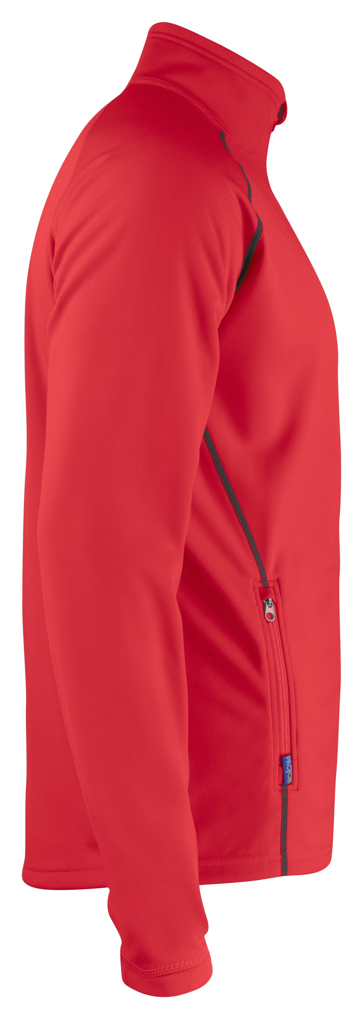 ProJob 3317 Funktionaler Microfleece Jacke ohne Kapuze Rot, Seitenansicht links