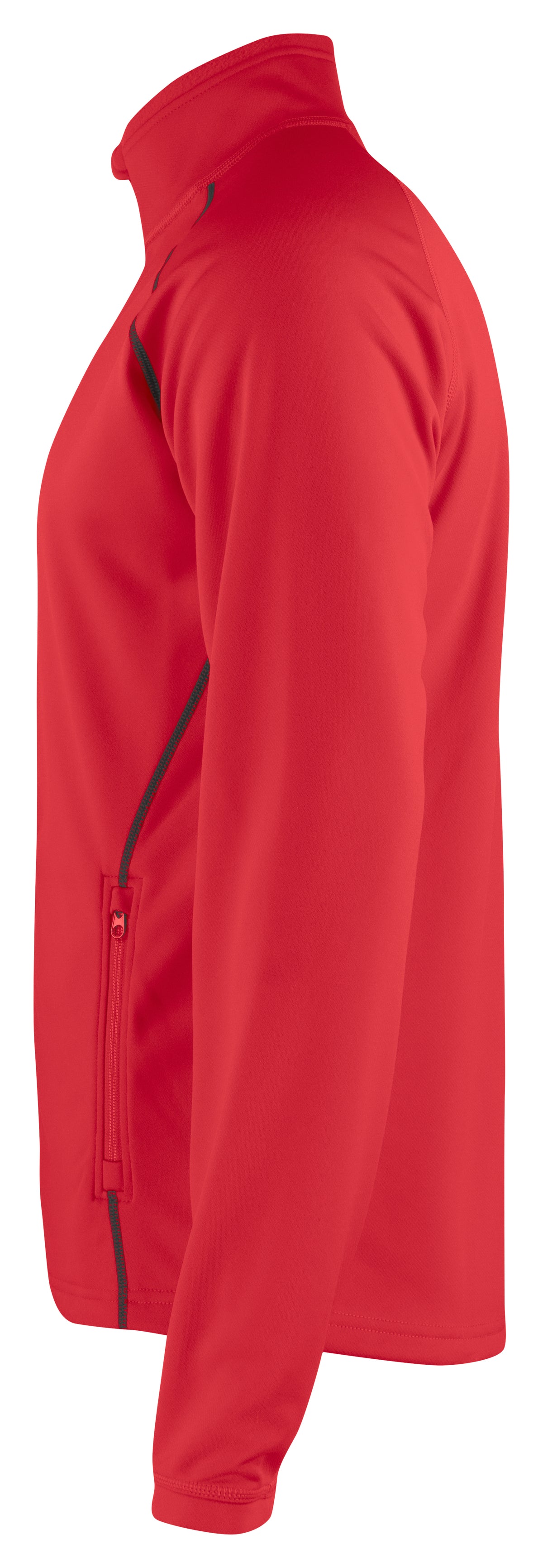 ProJob 3317 Funktionaler Microfleece Jacke ohne Kapuze Rot, Seitenansicht rechts