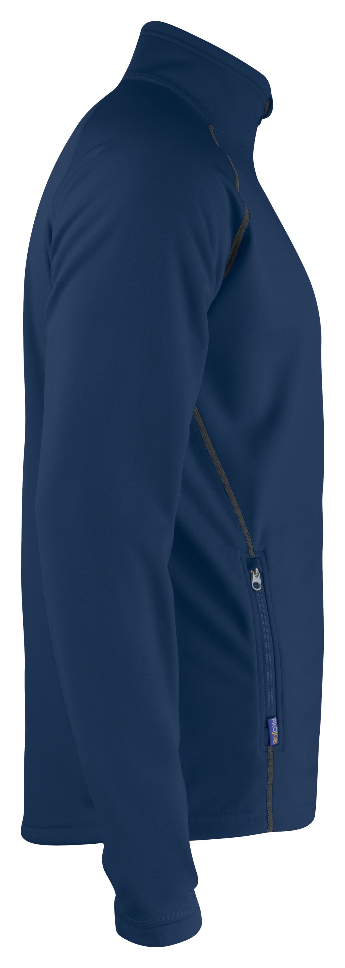 ProJob 3317 Funktionaler Microfleece Jacke ohne Kapuze Marine, Seitenansicht links