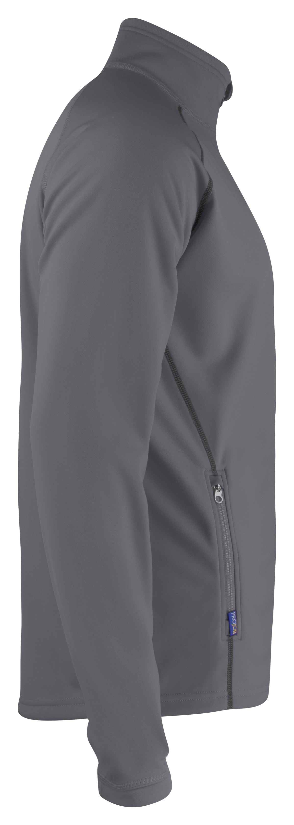 ProJob 3317 Funktionaler Microfleece Jacke ohne Kapuze Grau, Seitenansicht links