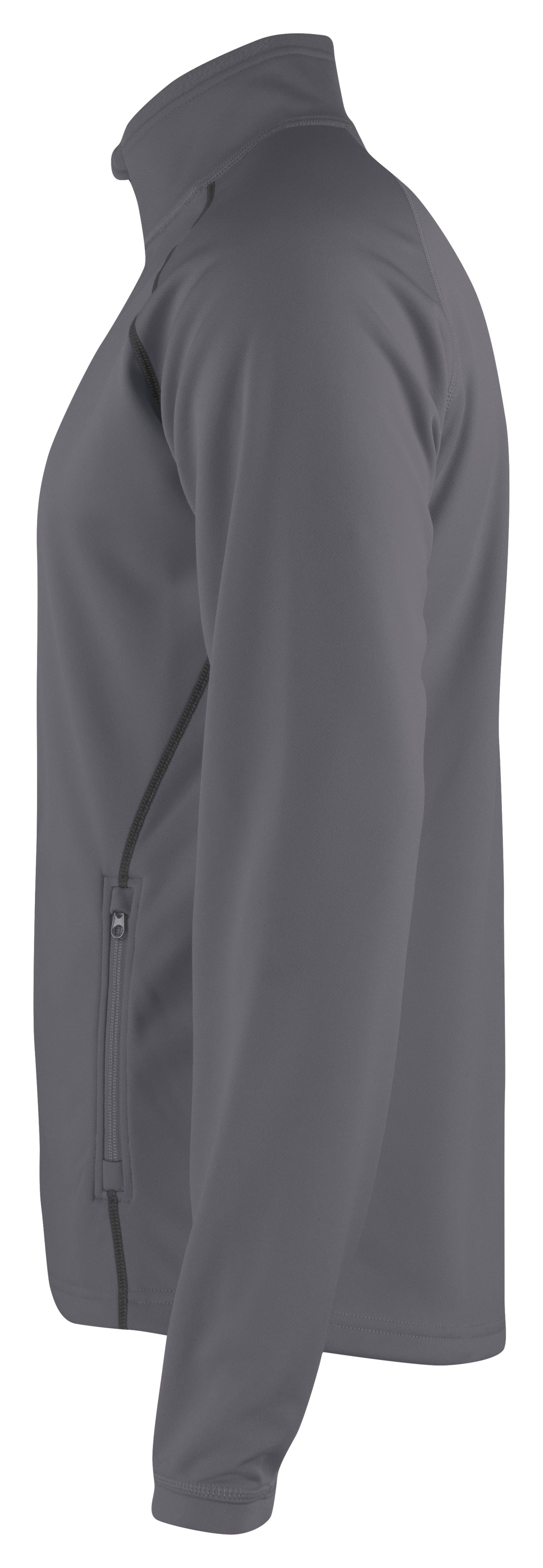 ProJob 3317 Funktionaler Microfleece Jacke ohne Kapuze Grau, Seitenansicht rechts