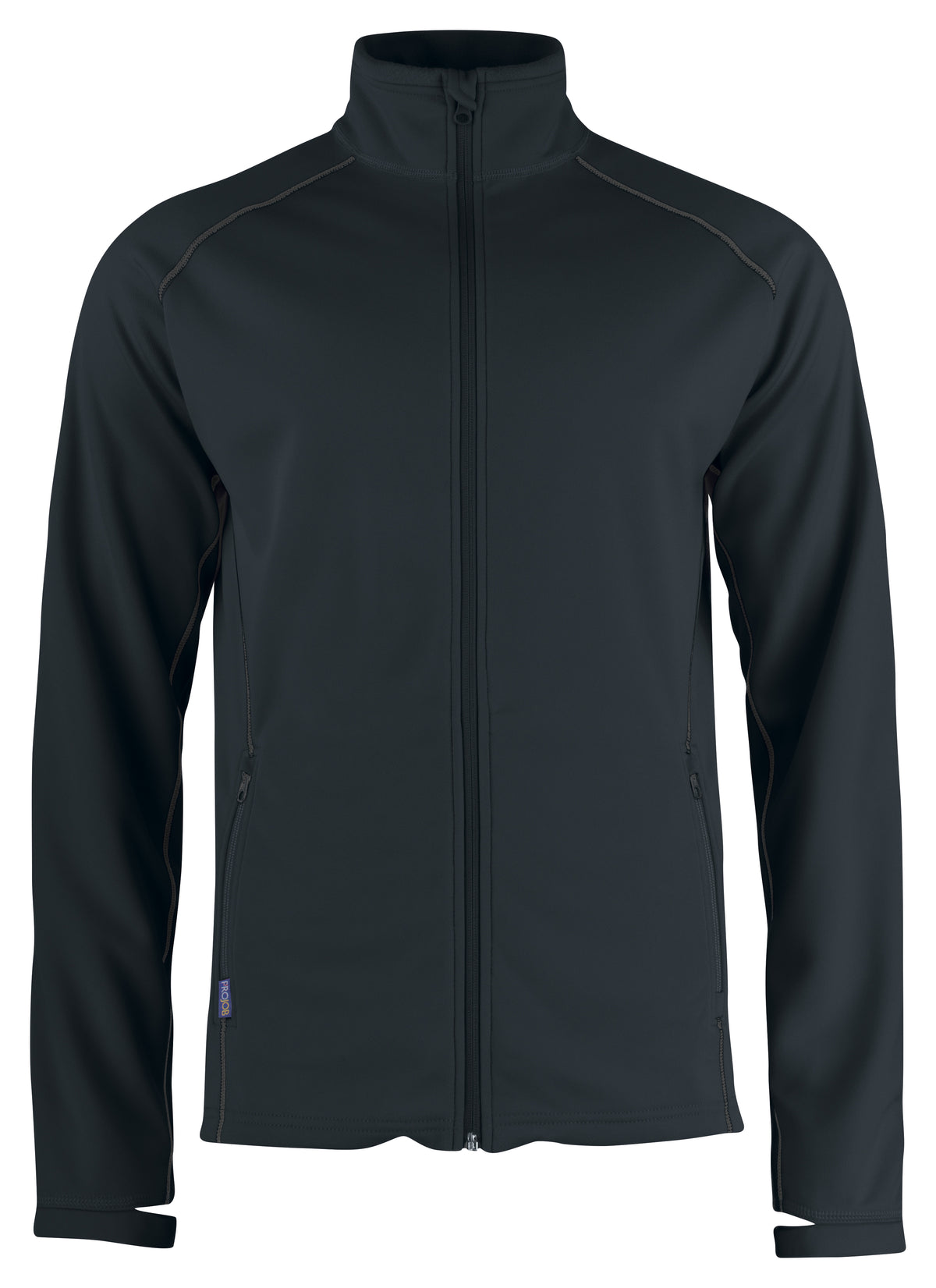 ProJob 3317 Funktionaler Microfleece Jacke ohne Kapuze Schwarz, Vorderansicht