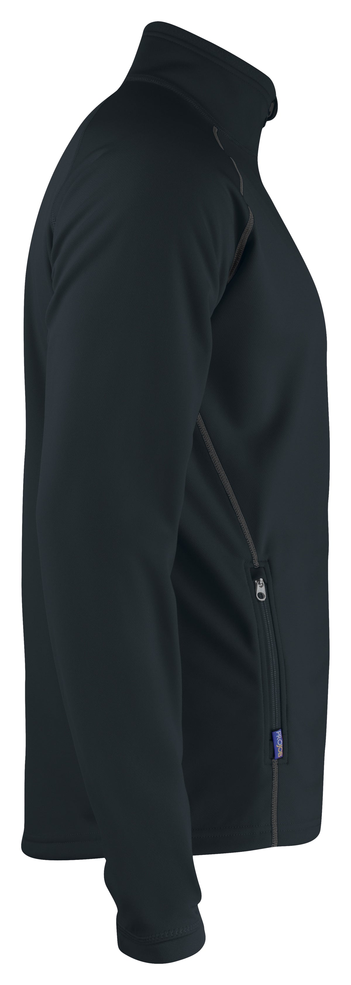 ProJob 3317 Funktionaler Microfleece Jacke ohne Kapuze Schwarz, Seitenansicht links