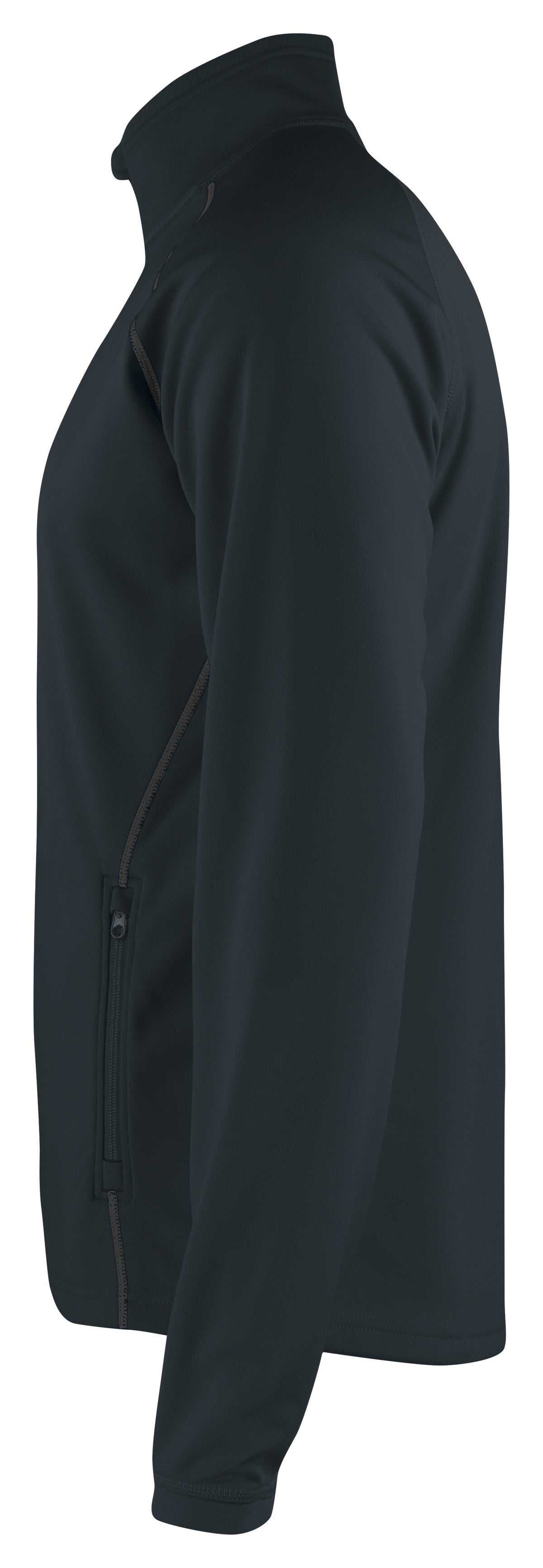 ProJob 3317 Funktionaler Microfleece Jacke ohne Kapuze Schwarz, Seitenansicht rechts
