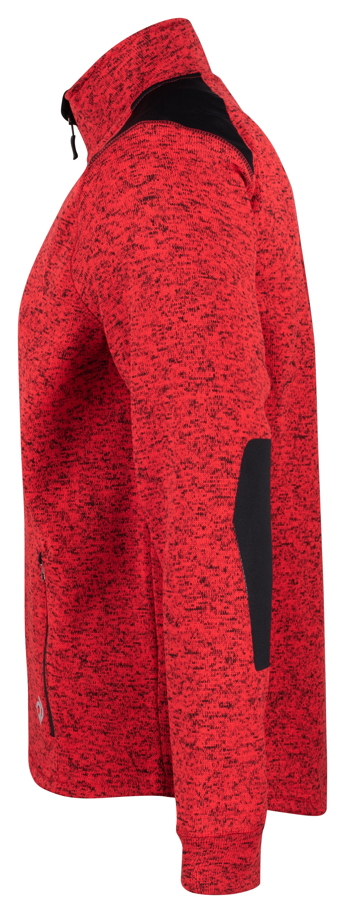 ProJob 3318 Fleece Jacke in Melange Optik Rot, Seitenansicht links