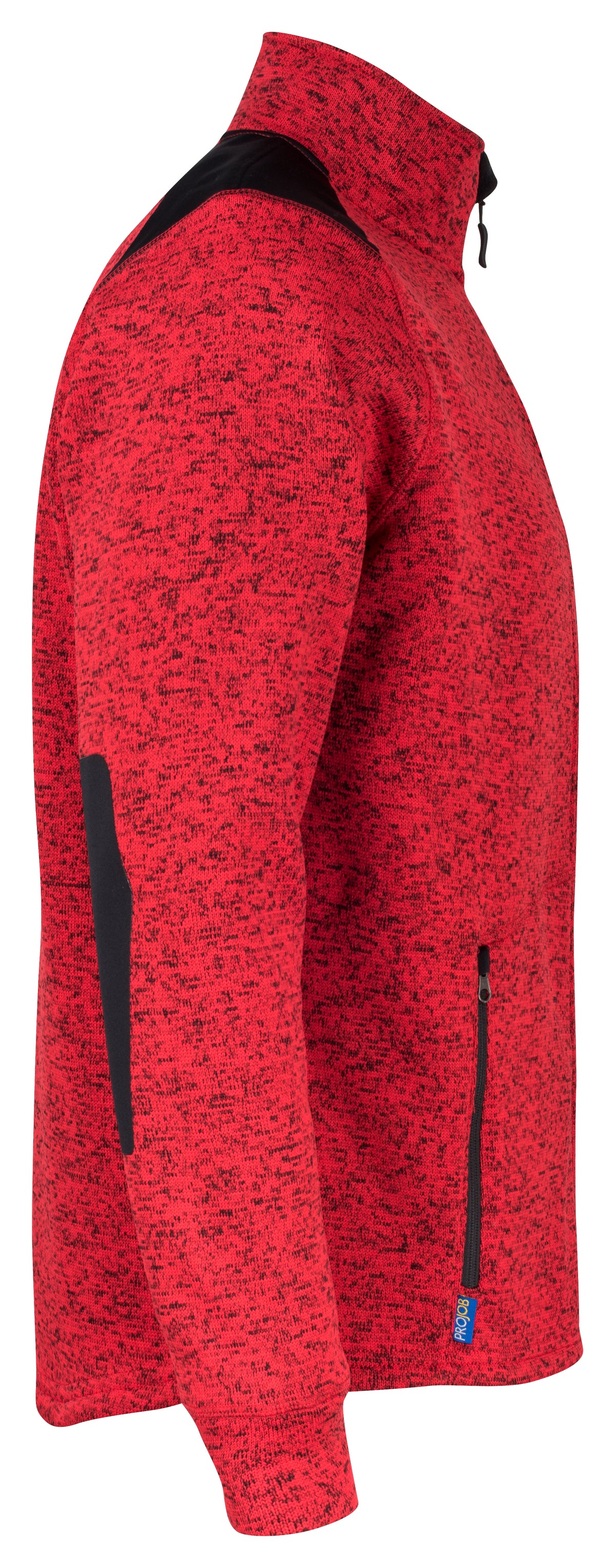 ProJob 3318 Fleece Jacke in Melange Optik Rot, Seitenansicht rechts