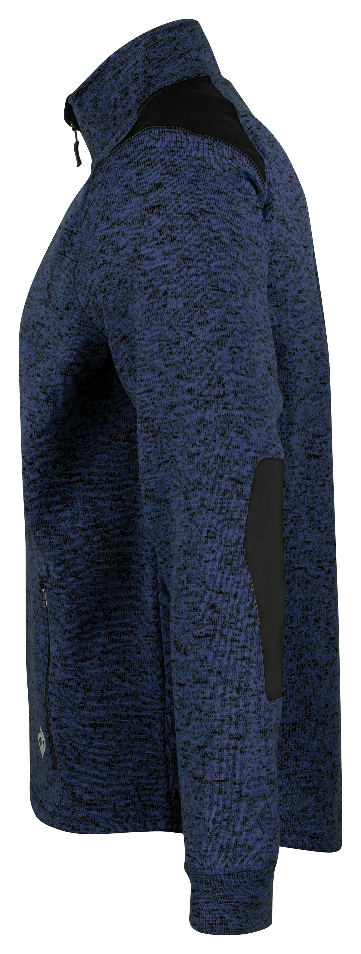 ProJob 3318 Fleece Jacke in Melange Optik Marine, Seitenansicht links