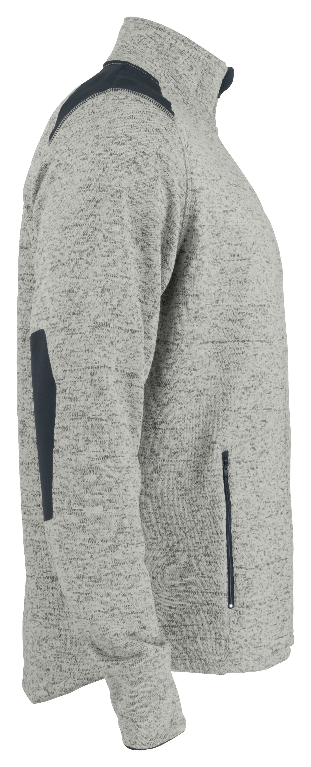 ProJob 3318 Fleece Jacke in Melange Optik Graumeliert, Seitenansicht links