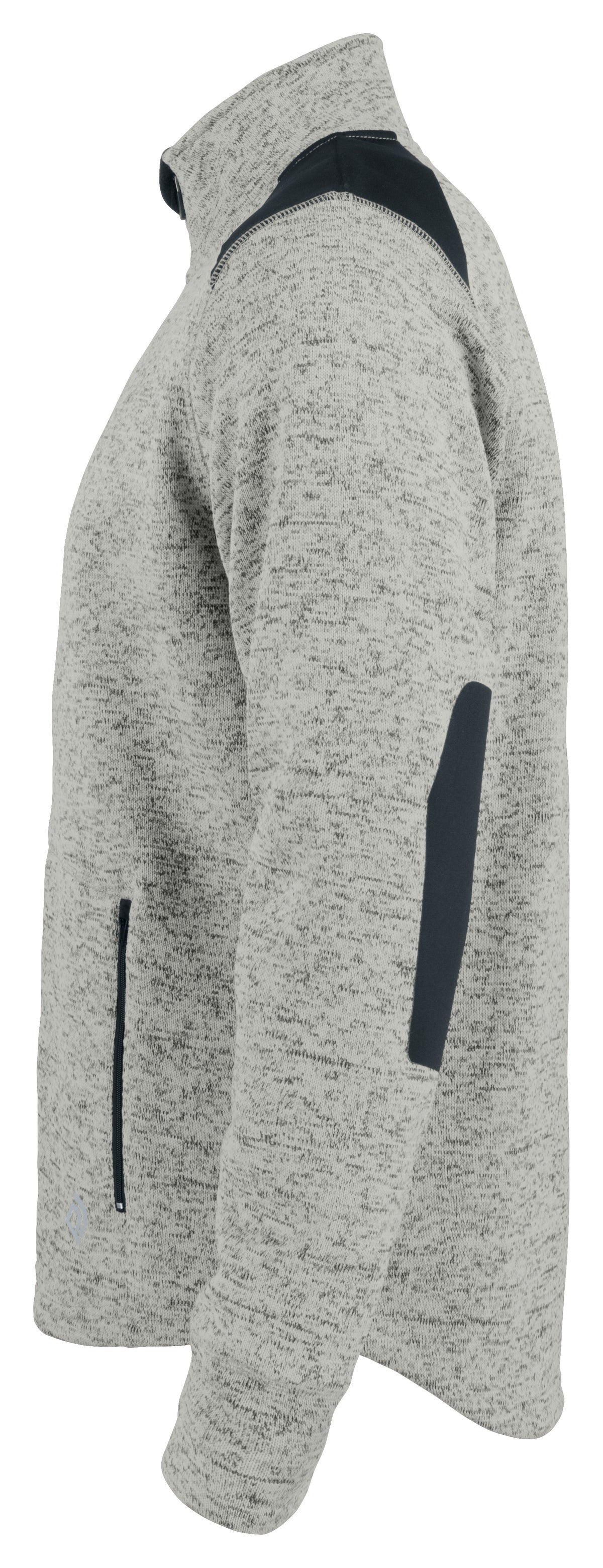 ProJob 3318 Fleece Jacke in Melange Optik Graumeliert, Seitenansicht rechts