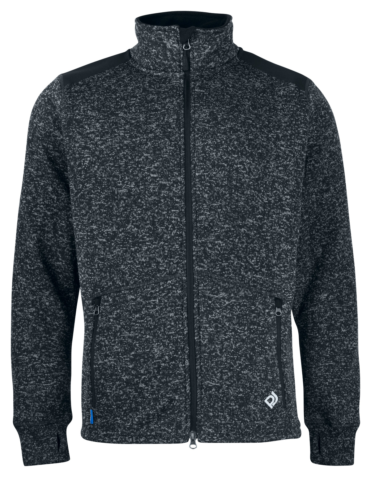 ProJob 3318 Fleece Jacke in Melange Optik Schwarz, Vorderansicht