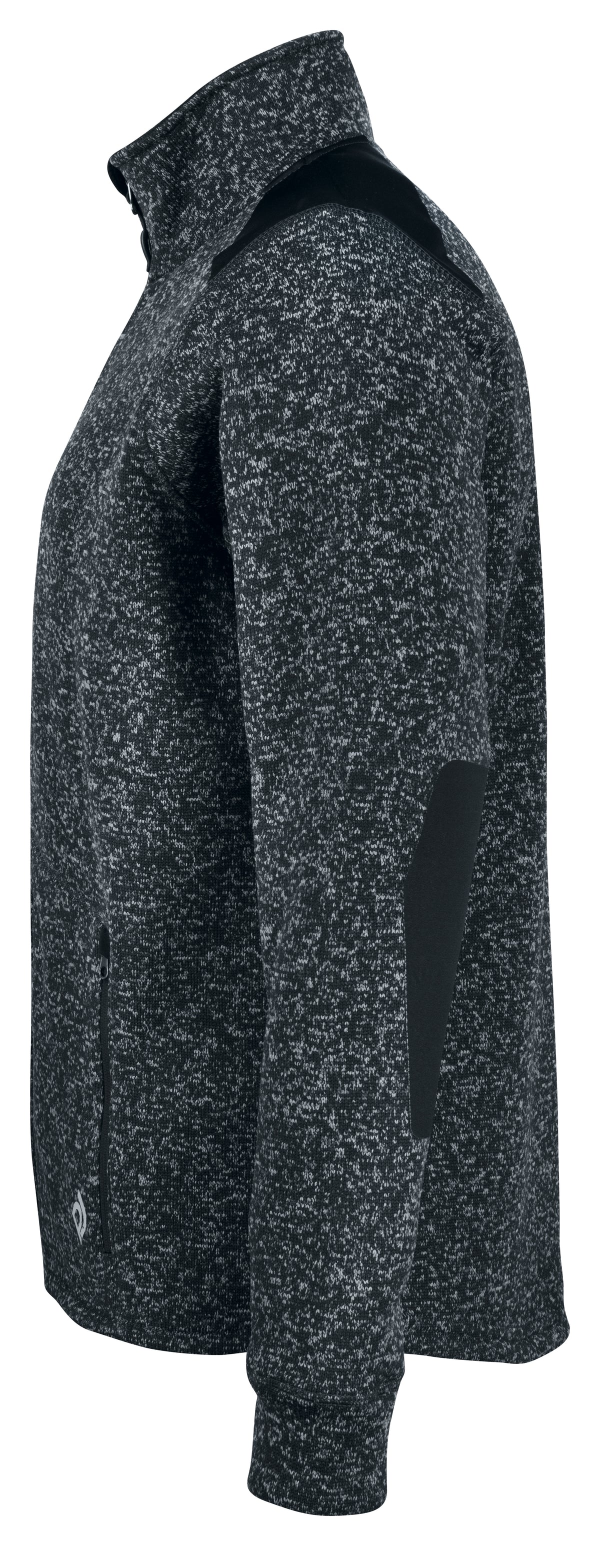 ProJob 3318 Fleece Jacke in Melange Optik Schwarz, Seitenansicht links