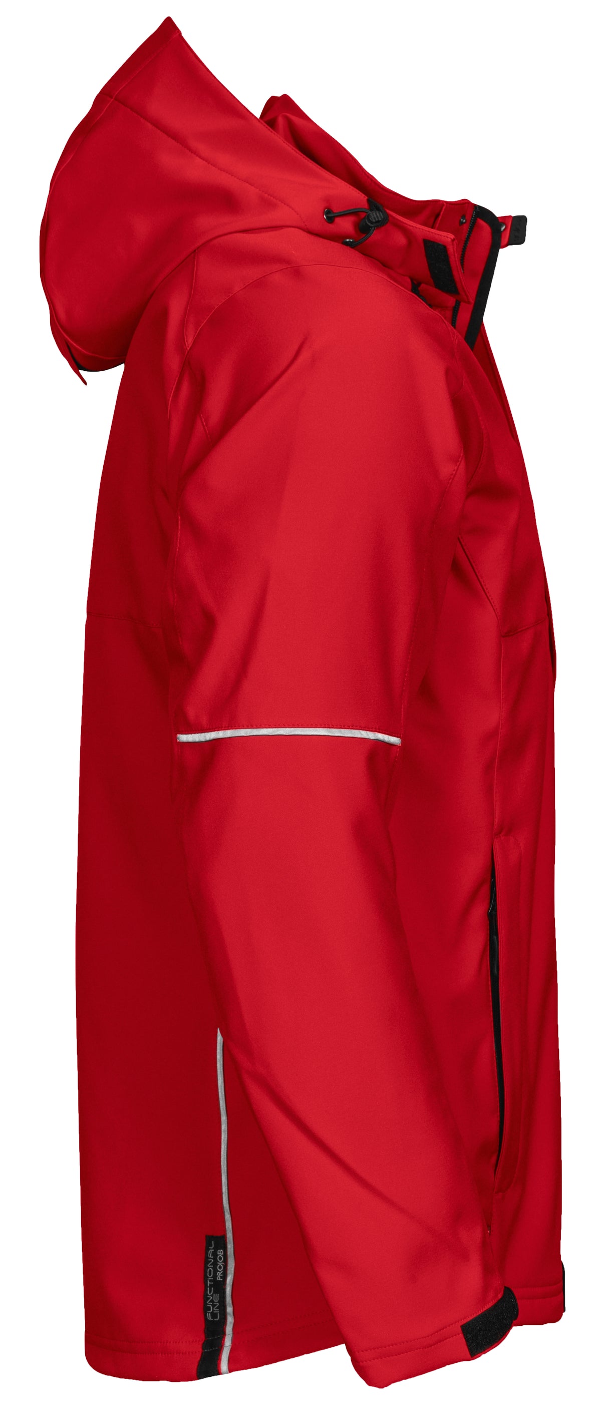 ProJob 3406 3-Lagige Softshell Jacke Rot, Seitenansicht rechts
