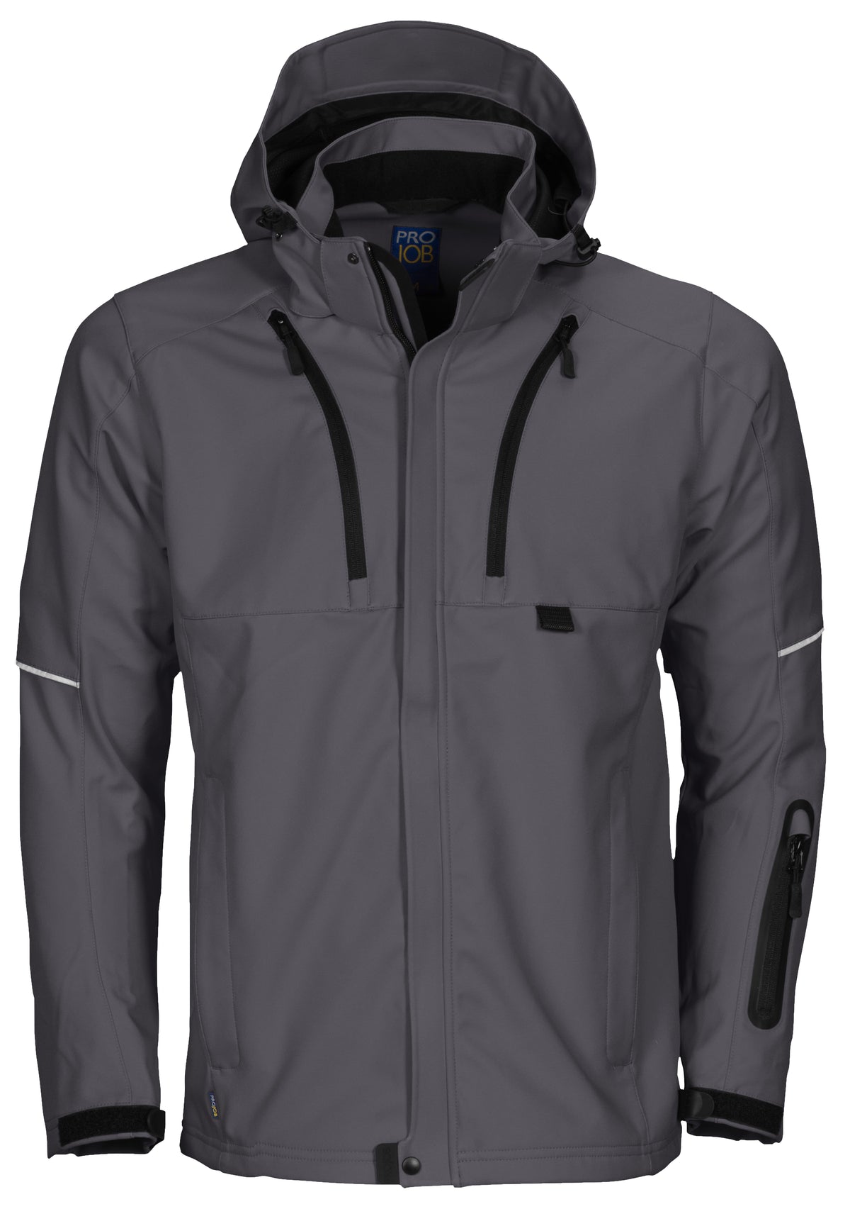 ProJob 3406 3-Lagige Softshell Jacke Grau, Vorderansicht