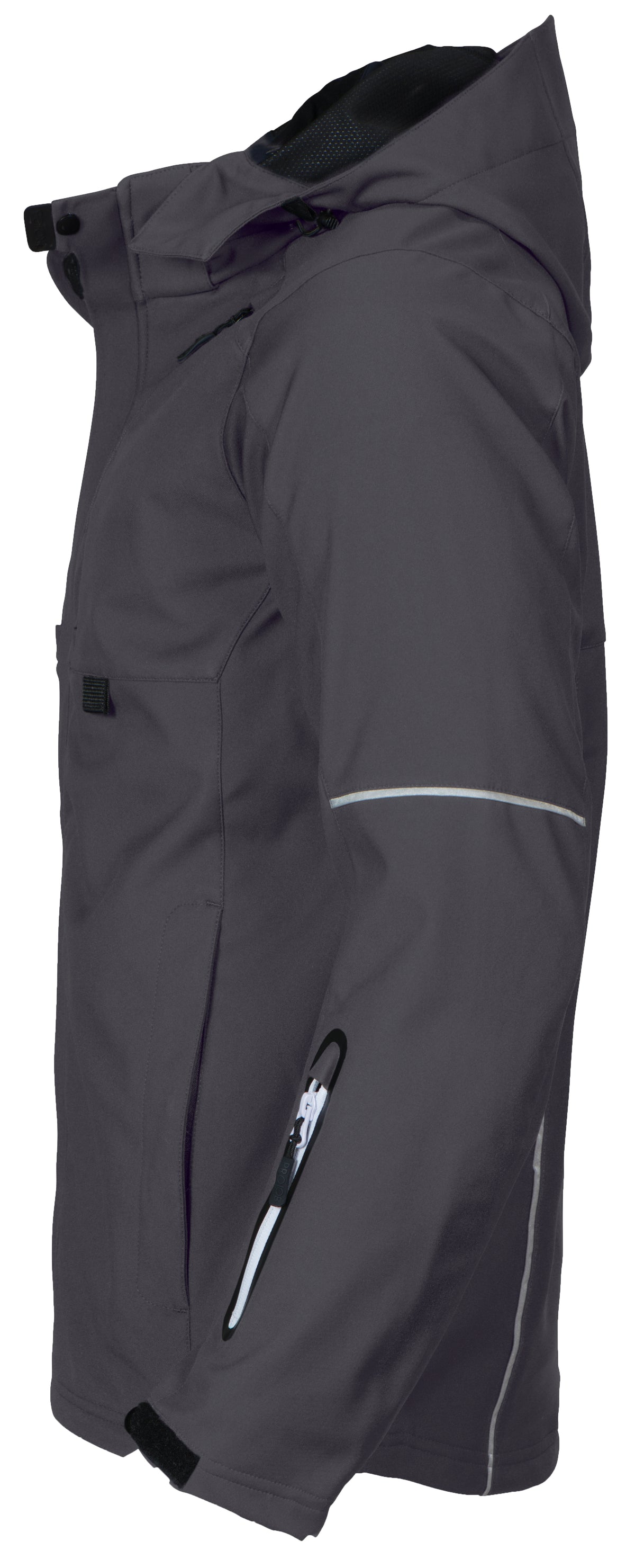 ProJob 3406 3-Lagige Softshell Jacke Grau, Seitenansicht links
