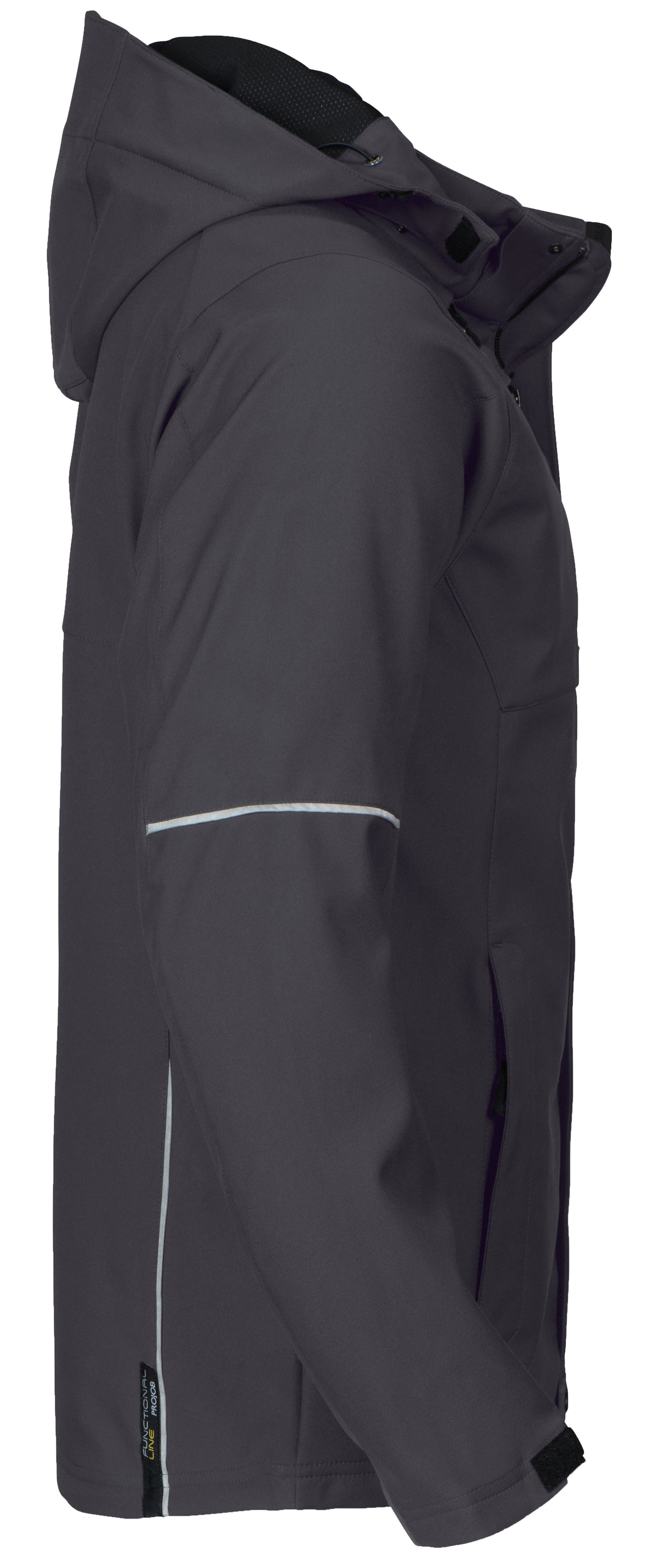 ProJob 3406 3-Lagige Softshell Jacke Grau, Seitenansicht rechts