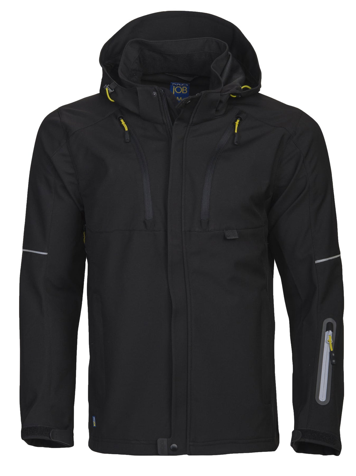 ProJob 3406 3-Lagige Softshell Jacke Schwarz, Vorderansicht