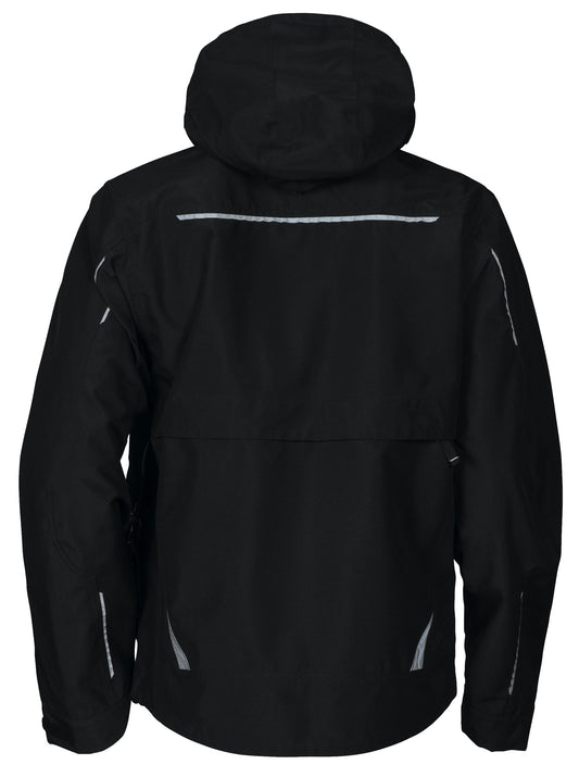 ProJob 3410 3-Lagige Wind- und Wasserdichte Hardshell Jacke Schwarz, Rückansicht
