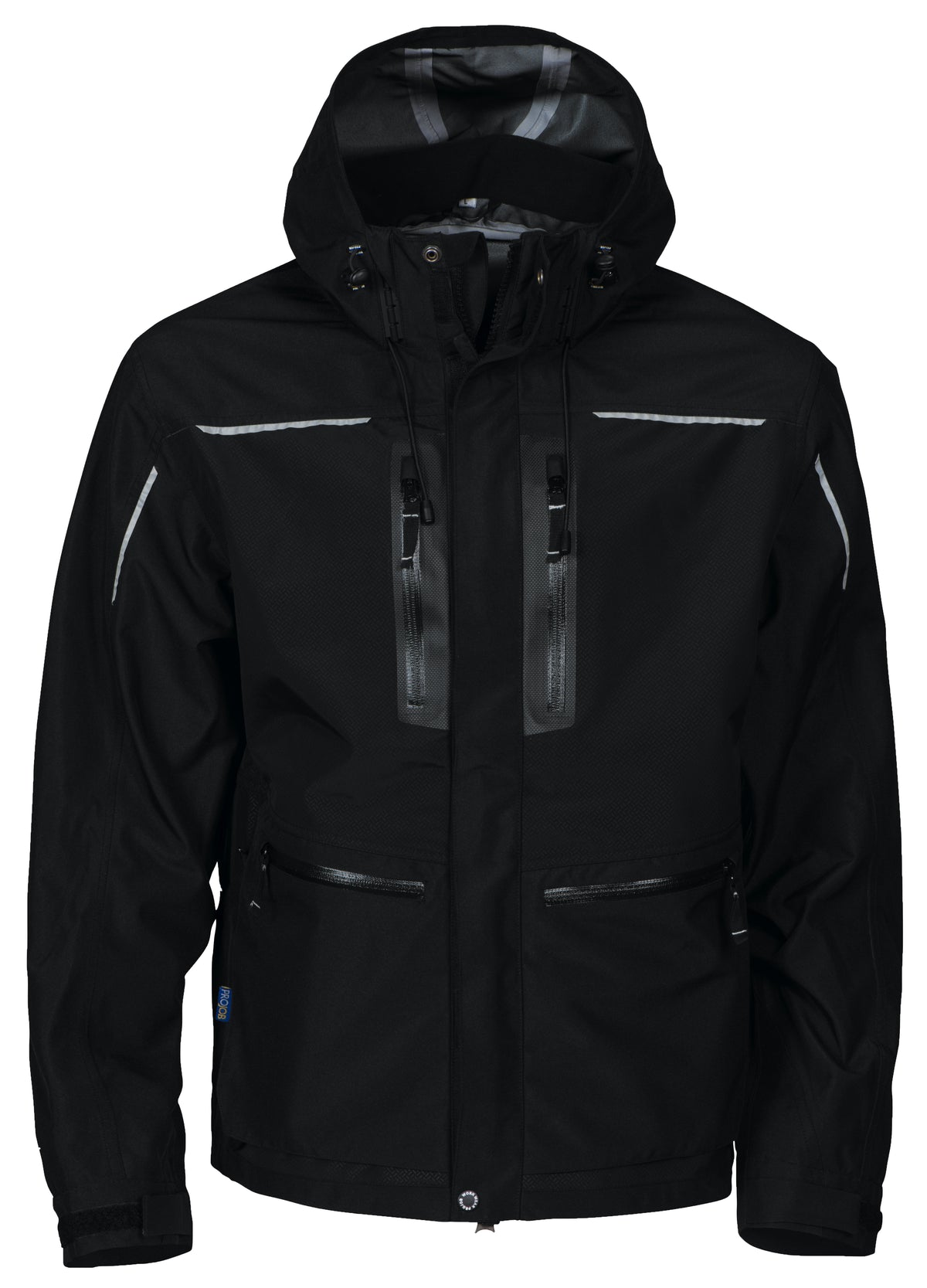 ProJob 3410 3-Lagige Wind- und Wasserdichte Hardshell Jacke Schwarz, Vorderansicht