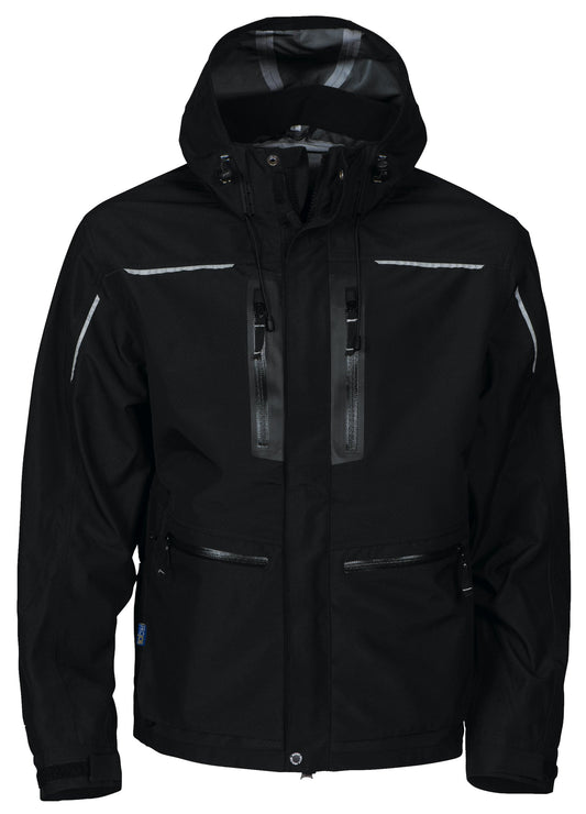 ProJob 3410 3-Lagige Wind- und Wasserdichte Hardshell Jacke Schwarz, Vorderansicht